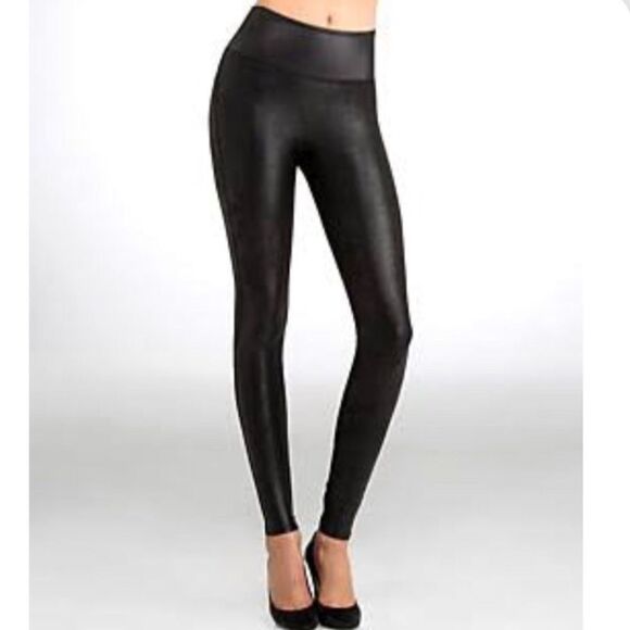 SPANX | Faux Leather Full Length Leggings Black Size Small - Picture 1 of 11